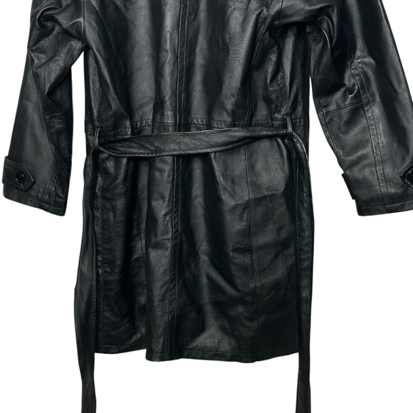 Bagatelle Vintage Y2K Women's Black Leather longline  Jacket Size 10 - Picture 9 of 12